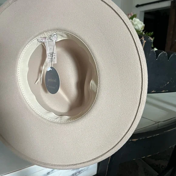 Free People Cream Wide-Brim Hat Felt Accessory - Picture 4 of 5